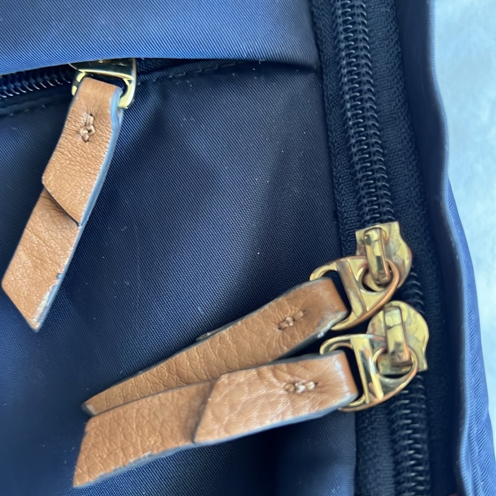 Blue with faux leather brown detail Vince Camuto Backpack nylon - Picture 10 of 10